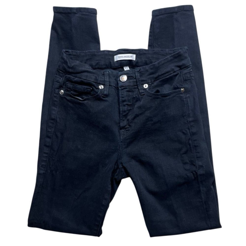 Good American Midnight Black Denim Jeans Size 25
